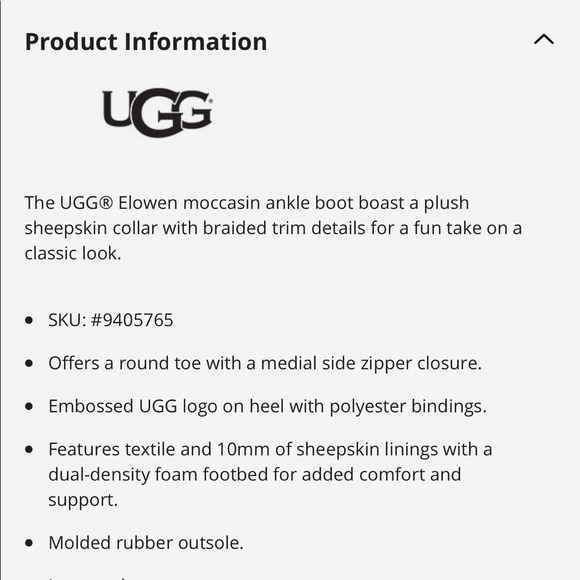 NWOT UGG Genuine Shearling Lined Elowen Bootie - Picture 9 of 10